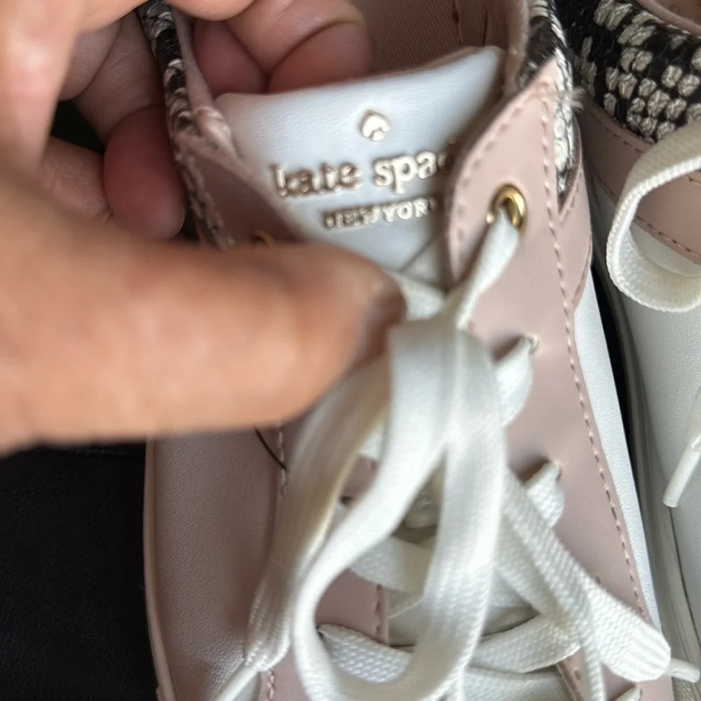 Kate Spade White and Pink Minimalist Sneakers